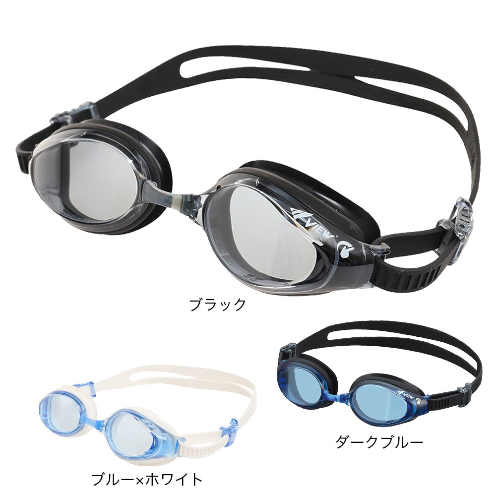 ビュー（VIEW）（メンズ）水泳 ゴーグル ナチュラルフィット スワイプ V640SA BK 曇り止め uvカット 競泳用
