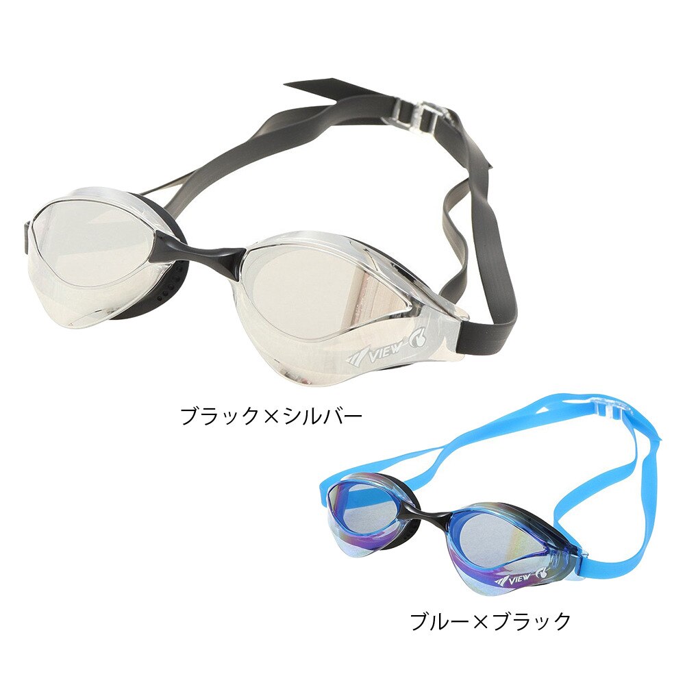 ビュー（ＶＩＥＷ）（メンズ、レディース）水泳 ゴーグル ブレード オルカ ミラータイプ V230SAMCCDDSL uvカット 曇り止め 水泳 競泳用 ミラーゴーグル