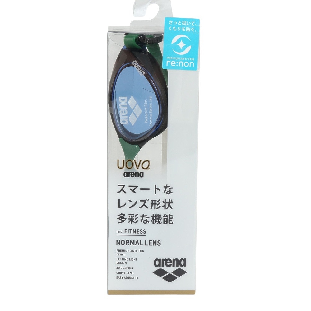 アリーナ（ARENA）（メンズ、レディース） ゴーグル ウォーボ クリアレンズ ノーマルクッション ネイビー 黒 AGL-1300 NVBK くもり止め加工 カーブレンズ