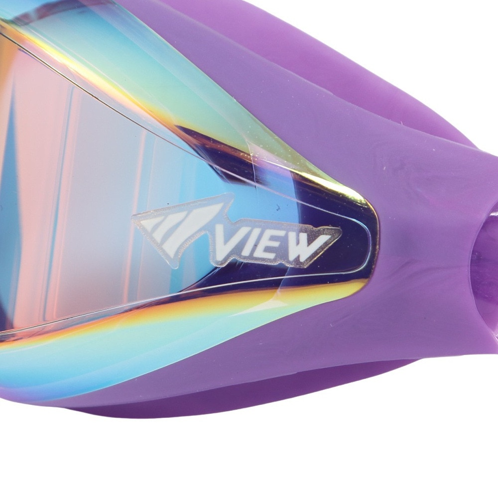 ビュー（VIEW）（メンズ、レディース）ゴーグル 水泳 エイル ミラー V240SAM LVDSH  UVカット 日本製 薄型レンズ 鼻ベルト 広視界  高密着 日本製