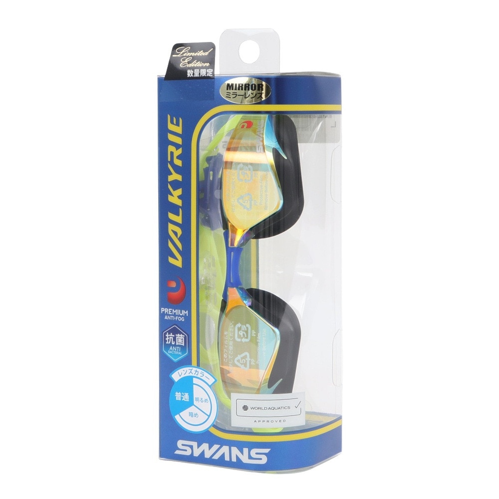 スワンズ（SWANS）（メンズ、レディース）水泳 ゴーグル VALKYRIE クッション付きレーシングモデル WA承認モデル SR-72M PAFAB ORG FGOR