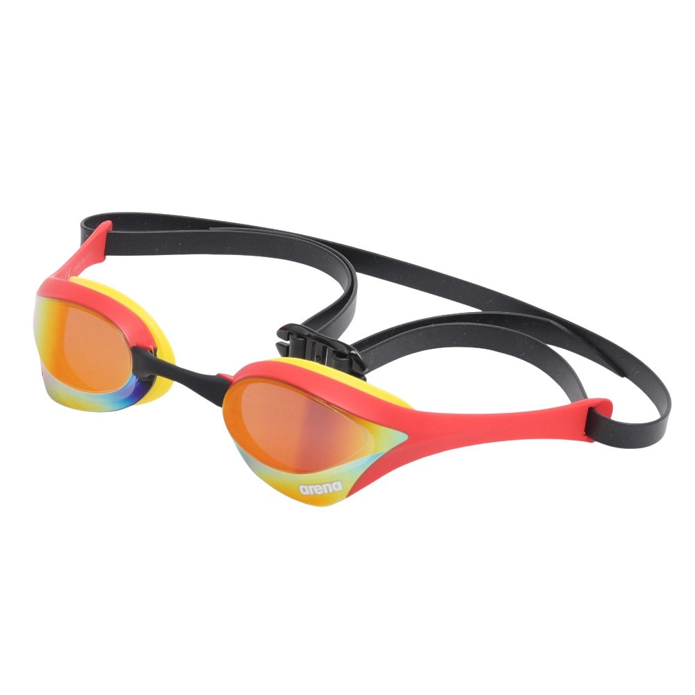 アリーナ（ARENA）（メンズ、レディース）水泳 ゴーグル レーシングゴーグル ミラーレンズ コブラウルトラ WA承認モデル 赤×黄 AS5SGG02U RDYL
