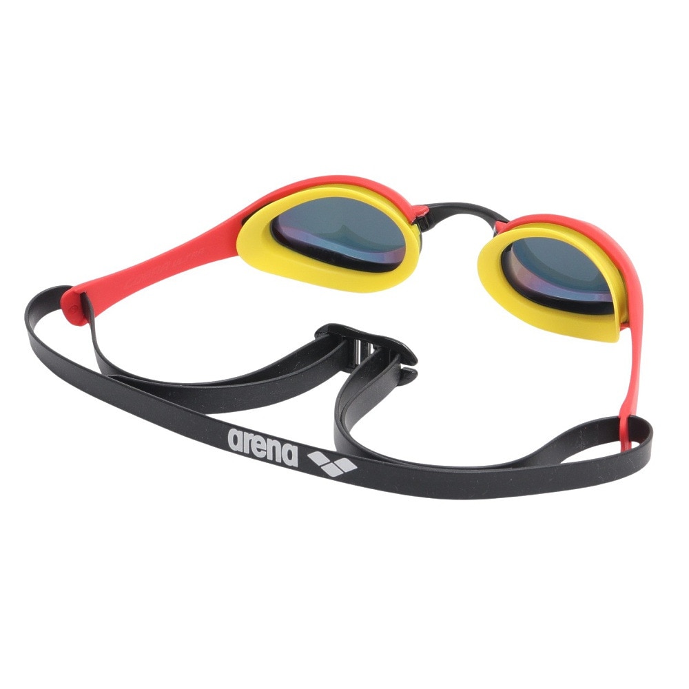 アリーナ（ARENA）（メンズ、レディース）水泳 ゴーグル レーシングゴーグル ミラーレンズ コブラウルトラ WA承認モデル 赤×黄 AS5SGG02U RDYL