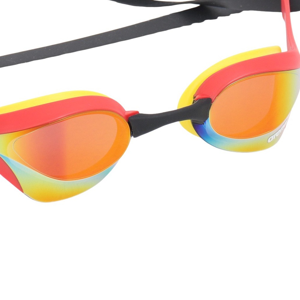 アリーナ（ARENA）（メンズ、レディース）水泳 ゴーグル レーシングゴーグル ミラーレンズ コブラウルトラ WA承認モデル 赤×黄 AS5SGG02U RDYL