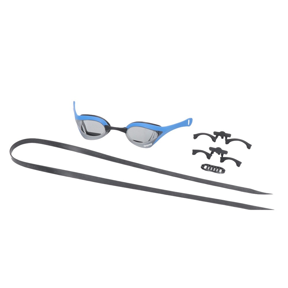 アリーナ（ARENA）（メンズ、レディース）水泳 ゴーグル レーシングゴーグル ミラーレンズ コブラウルトラ WA承認モデル シルバー×青 AS5SGG02U SLBL