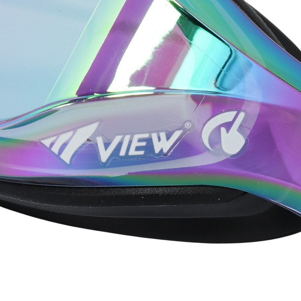 ビュー（VIEW）（キッズ）ジュニア 水泳 ゴーグル レーシングミラー ブラック×グリーン V260JSAM SKEM