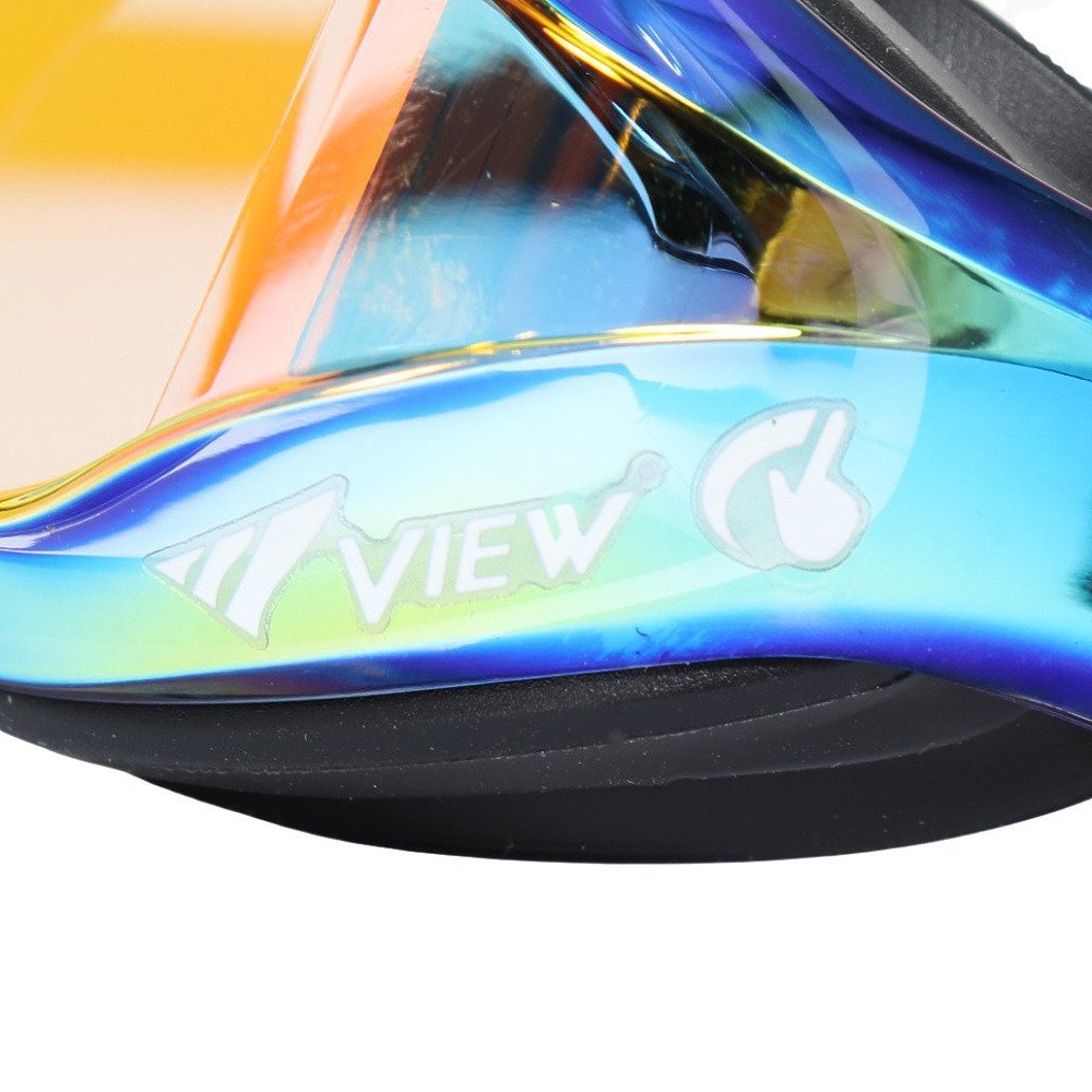 ビュー（VIEW）（キッズ）ゴーグル ジュニア 水泳 レーシングミラー ブラック×レッド V260JSAMSKSHD