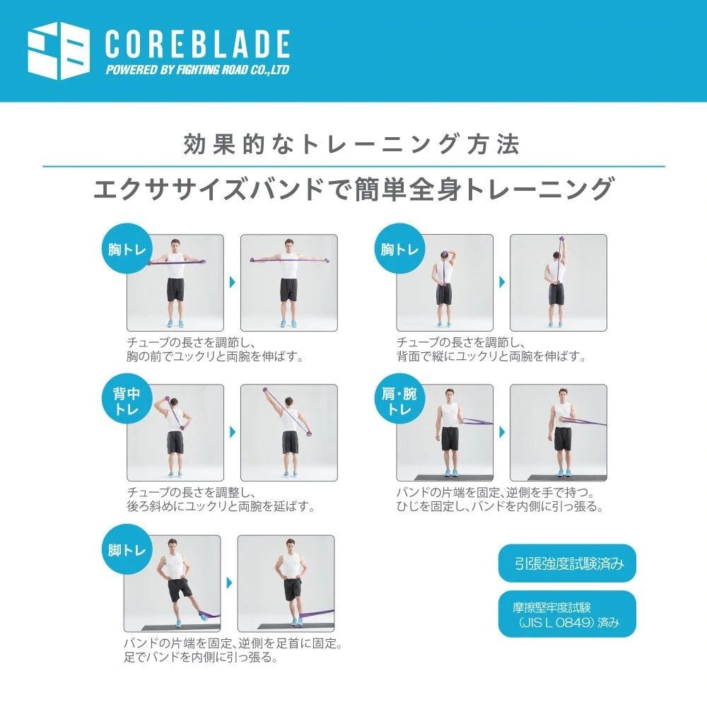 コアブレード（ＣＯＲＥＢＬＡＤＥ）（メンズ、レディース）エクササイズバンド トレーニングバンド ハード 841CB6HI 6891 PPL パープル