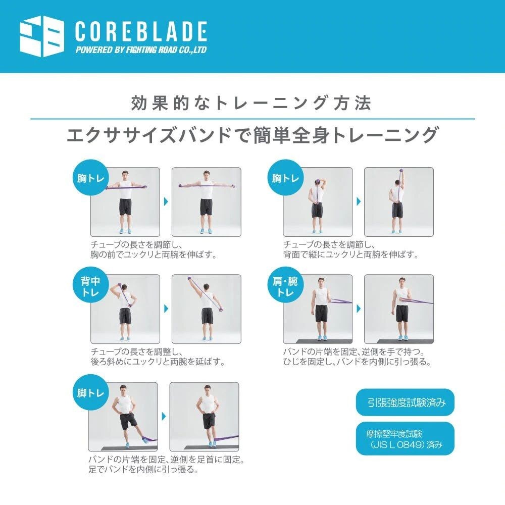 コアブレード（COREBLADE）（メンズ、レディース）エクササイズバンド トレーニングバンド ハード 841CB6HI 6891 PPL パープル