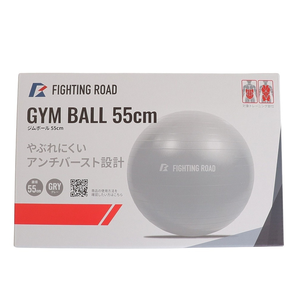 ファイティングロード Co.Ltd（FIGHTING ROAD CO.LTD）（メンズ、レディース）ジムボール 55cm FR23CMS0048 GRY ダイエット
