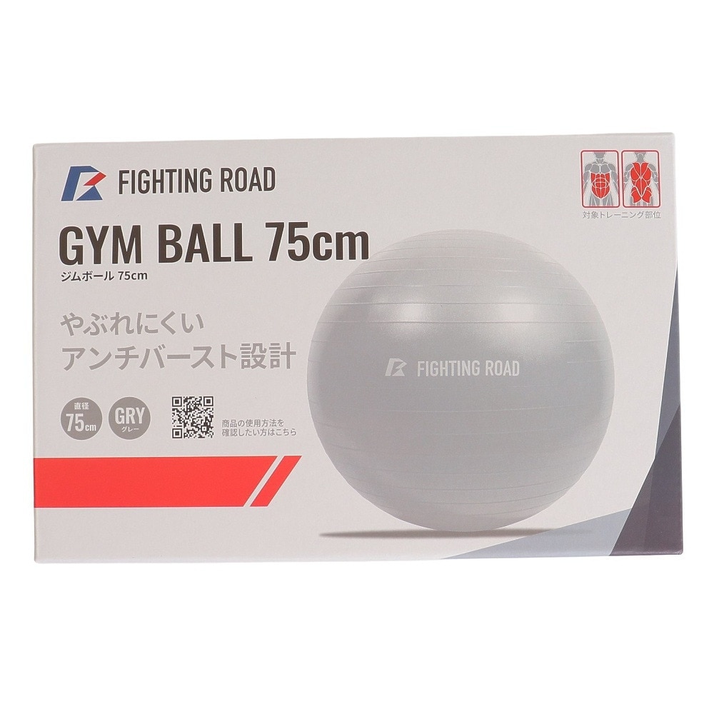 ファイティングロード Co.Ltd（FIGHTING ROAD CO.LTD）（メンズ、レディース）ジムボール 75cm FR23CMS0050 GRY ダイエット