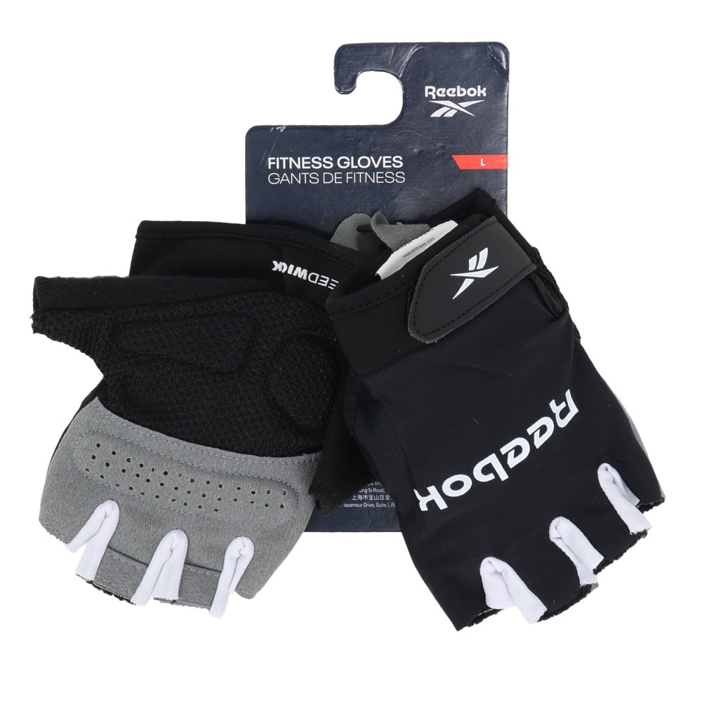 リーボック（REEBOK）（メンズ、レディース）グローブ Fitness フィットネスグローブ Lサイズ 黒 20-21cm RAGB-14515 トレーニンググローブ 滑り止め 