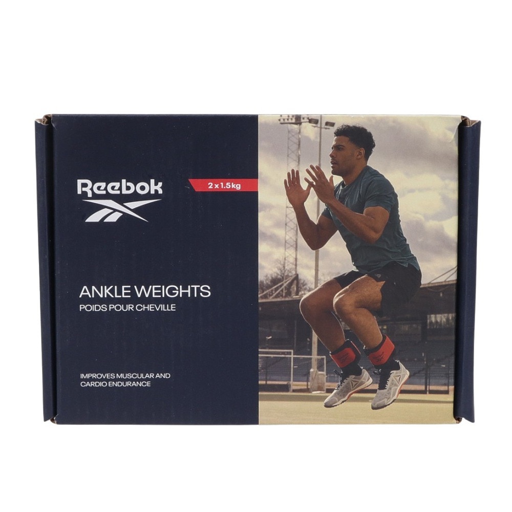 リーボック（REEBOK）（メンズ、レディース）アンクルウエイト フレックスロック 1.5kg 黒 RAWT-11272 重り 足首 アンクル ウエイトトレーニング 2個セット 