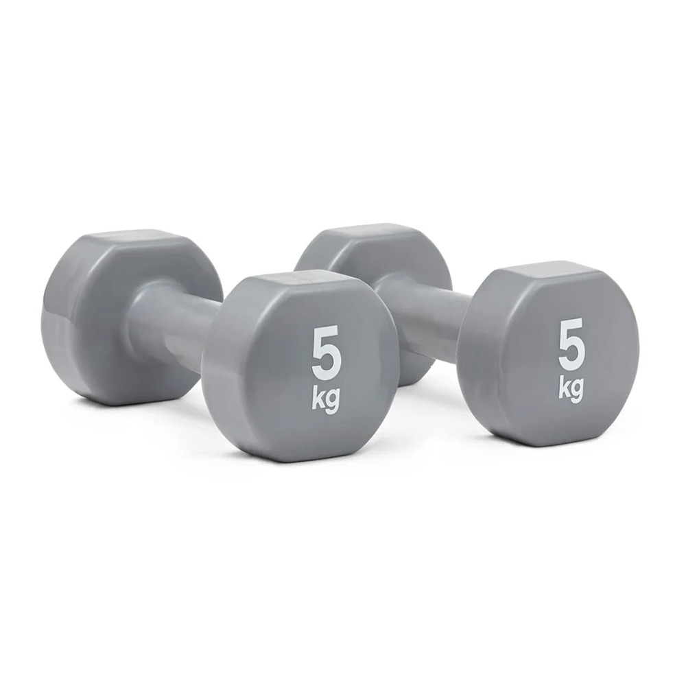 リーボック（REEBOK）（メンズ、レディース）ダンベル Fitness 5kg ペア グレー RAWT-18005 トレーニング ウエイトトレーニング 2個セット 固定式 筋トレ