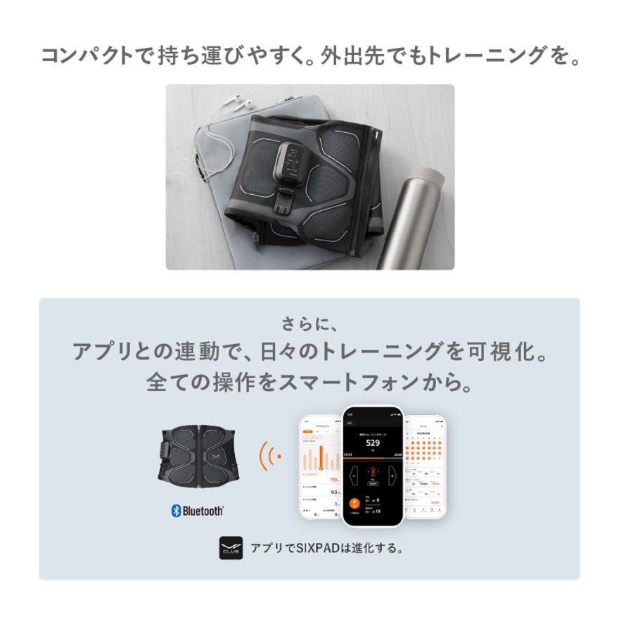 シックスパッド（SIXPAD）（メンズ、レディース）コア ベルト2 Sサイズ SE-CB-03A-S
