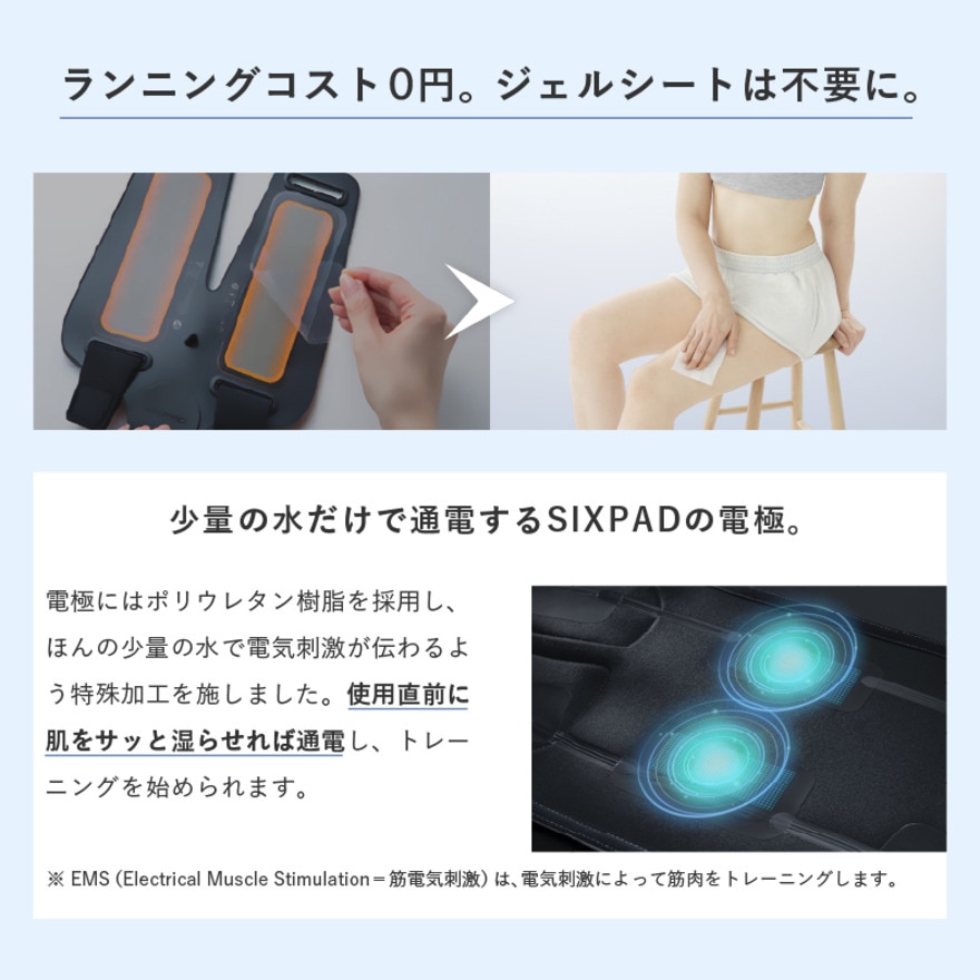 シックスパッド（SIXPAD）（メンズ、レディース）レッグベルト2 S-Mサイズ SE-CM-14A-M EMSトレーニング 太もも 筋トレ