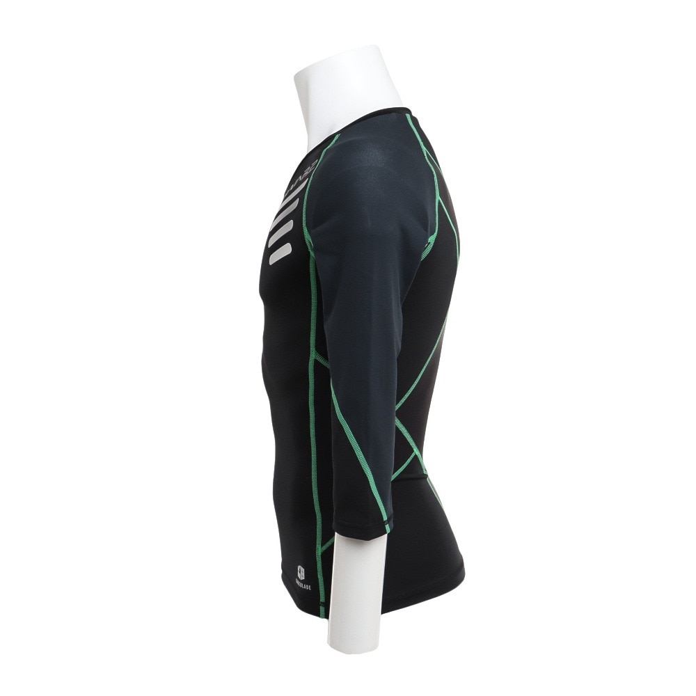 ザ・ワープ・バイ・エネーレ（The Warp By Ennerre）（メンズ）マッスルメーカー 1.5 コンプレッションウェア 3/4スリーブ WB38JT01 BK/GR オンライン価格
