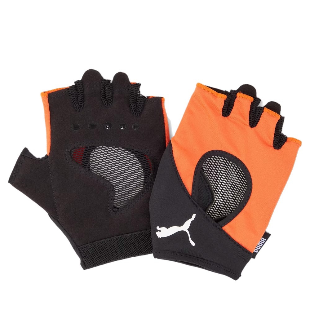 プーマ（PUMA）（レディース）ウィメンズ トレーニング ジム グローブ 黒×オレンジ 04177308 フィンガーレス トレーニンググローブ