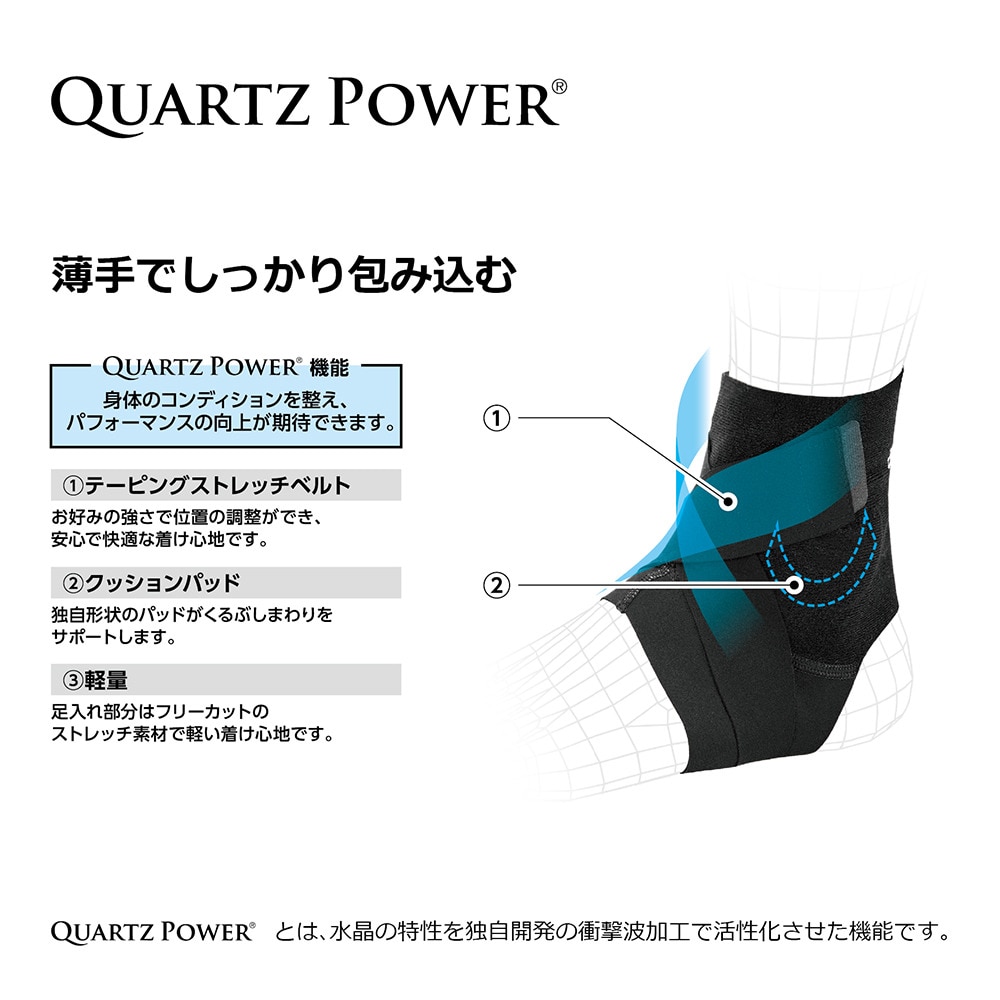 クライス（QULiS）（メンズ、レディース）メッシュライトサポーター 足首 20ME2151