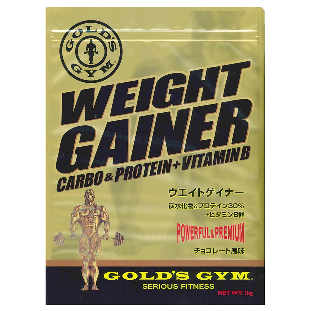 ゴールドジム（GOLD'S GYM）（メンズ）ウエイトゲイナー デキストリン ホエイプロテイン チョコレート風味 1kg F8500 計量スプーン付