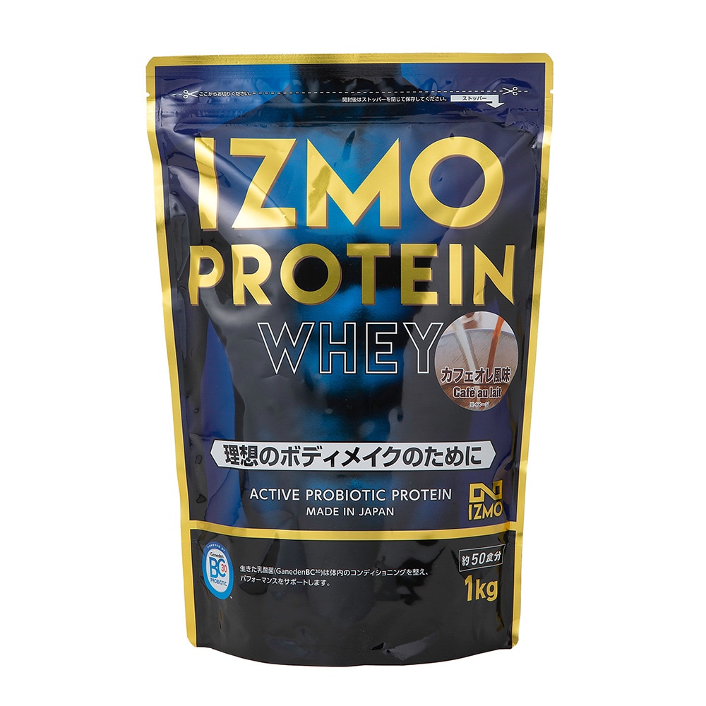 IZMO プロテイン ホエイ100 乳酸菌配合 筋トレ たんぱく質 カフェオレ風味 1000g 約50食入