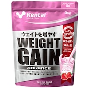 ケンタイ（Kentai）（メンズ、レディース）ウェイトゲインアドバンス ストロベリー風味 3kg K3322 ホエイたんぱく カゼインたんぱく ビタミン ミネラル
