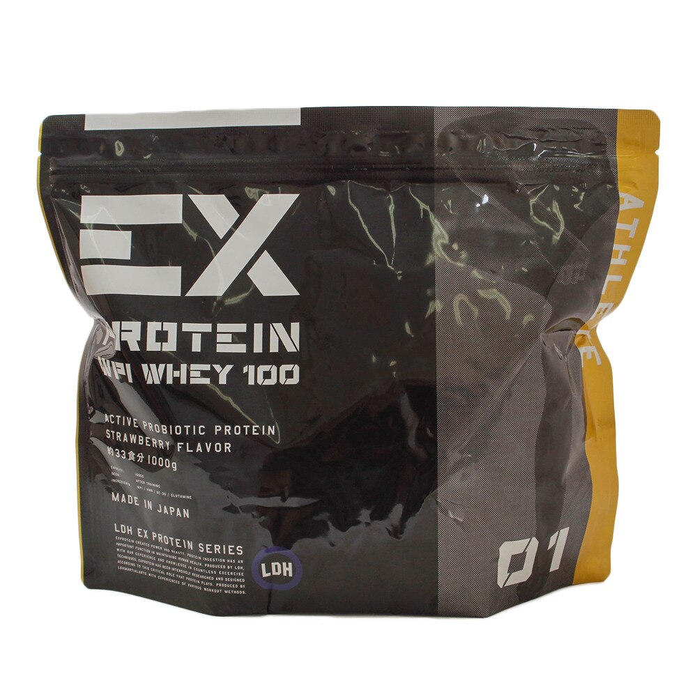 ＜スーパースポーツ ゼビオ＞ EX 01 ATHLETE プロテインWPI WHEY100 ストロベリー風味 1kg画像