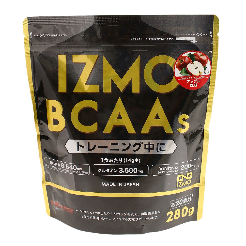 イズモ（IZMO）（メンズ、レディース、キッズ）BCAAs BCAA高含有量配合 グルタミン配合 ヴィニトロクス配合 アップル風味 280g 約20食入 オンライン価格