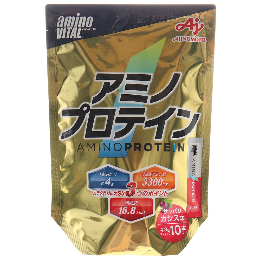 アミノプロテイン カシス味 10本入 43g aa オンライン価格 アミノバイタル スーパースポーツゼビオ