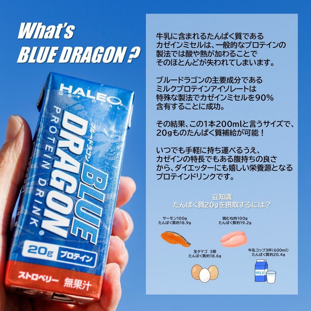 ハレオ（HALEO）（メンズ、レディース）プロテインドリンク ブルー