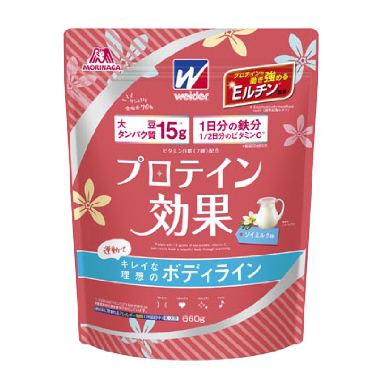 森永（Morinaga）（メンズ、レディース）プロテイン効果 ソイミルク味 ウイダー 660g 約30回分 36JMM11300 ソイたんぱく 鉄 ビタミン