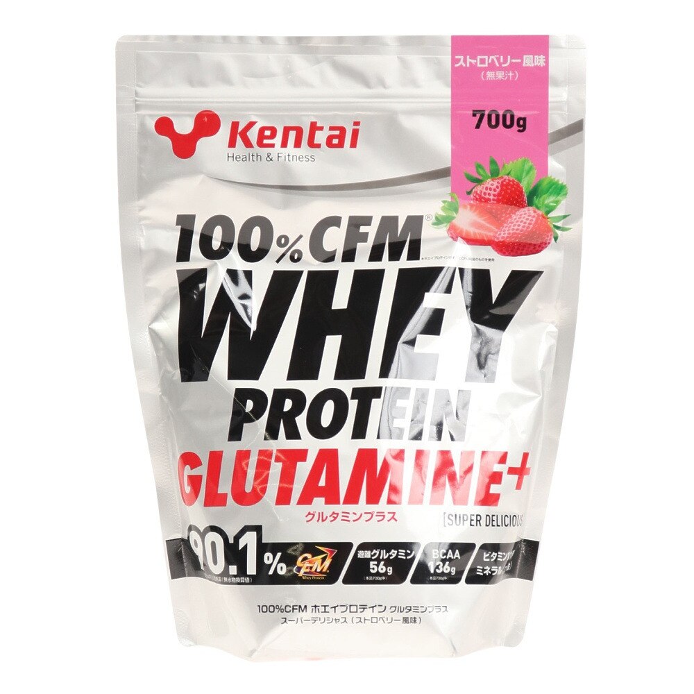 ケンタイ（Kentai）（メンズ、レディース）ストロベリー風味+700g 約28回分 100%CFMホエイプロテイン グルタミンプラス K0222