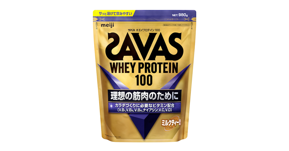 ザバス（SAVAS）（メンズ、レディース）ミルクティー味+980g 約35回分 ホエイプロテイン100 4種のビタミンB群 ビタミンC ビタミンD配合  2631787 | スポーツ用品はスーパースポーツゼビオ