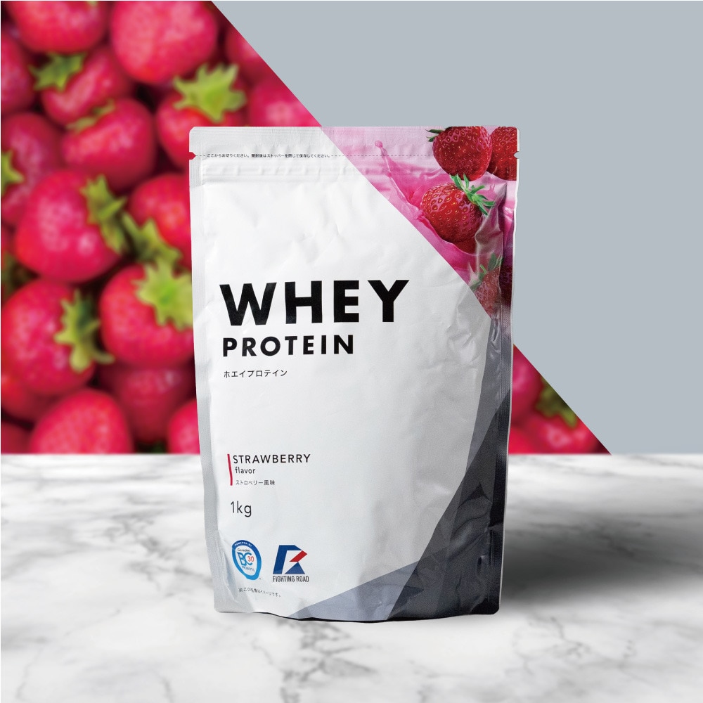 ファイティングロード Co.Ltd（FIGHTING ROAD CO.LTD）（メンズ、レディース）ホエイプロテイン ストロベリー風味 1kg BCAA グルタミン 乳酸菌