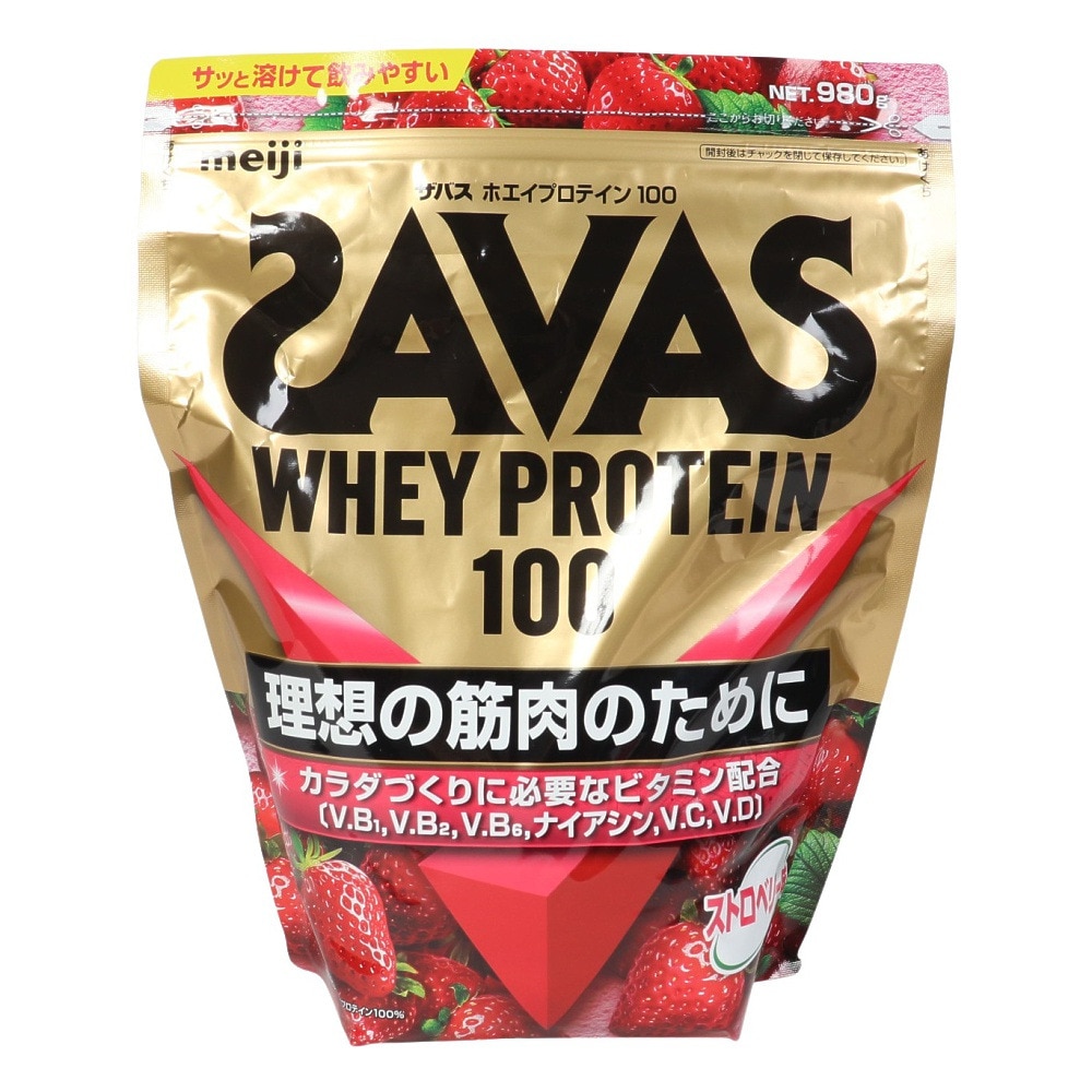 ザバス（SAVAS）（メンズ、レディース）ホエイプロテイン100 ストロベリー味 980g 約38食入 2600033