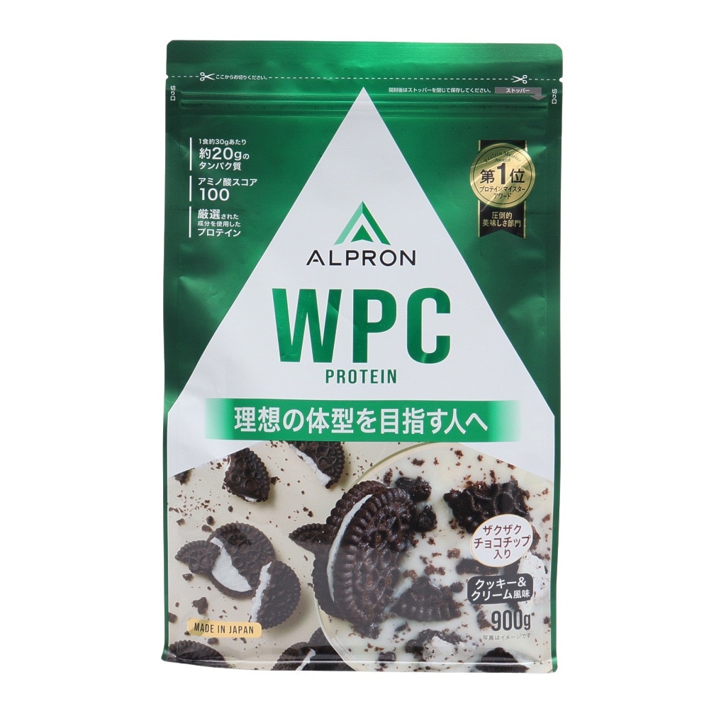 アルプロン（alpron）（メンズ、レディース）WPC プロテイン クッキー&クリーム風味 900g ALPRON WPC クッキークリームチョコチップタンパク質 運動 筋トレ