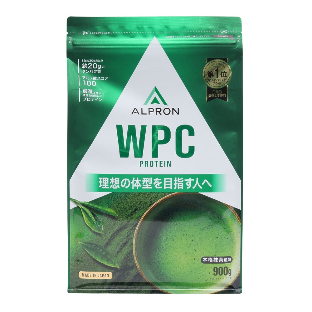 アルプロン（alpron）（メンズ、レディース）WPC プロテイン 本格抹茶風味 900g ALPRON WPC ホンカクマッチャ 900g タンパク質 PROTEIN 運動 スポーツ 筋トレ