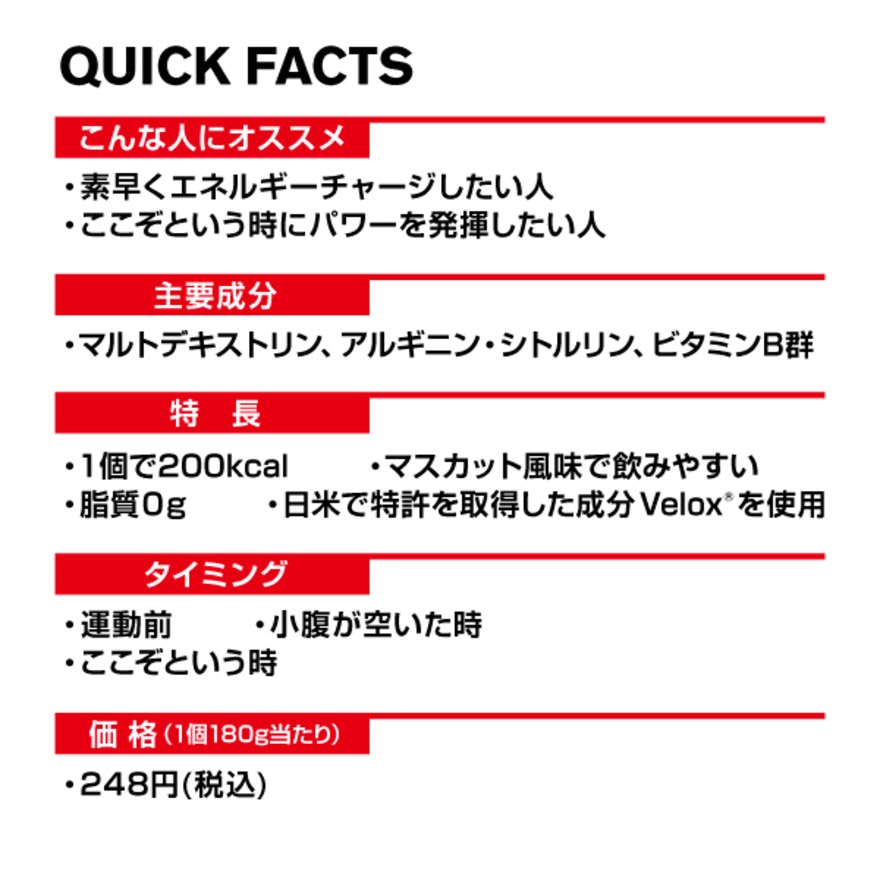 ディーエヌエス（DNS）（メンズ、レディース）エナジーゼリー マスカット風味 180g IC18A