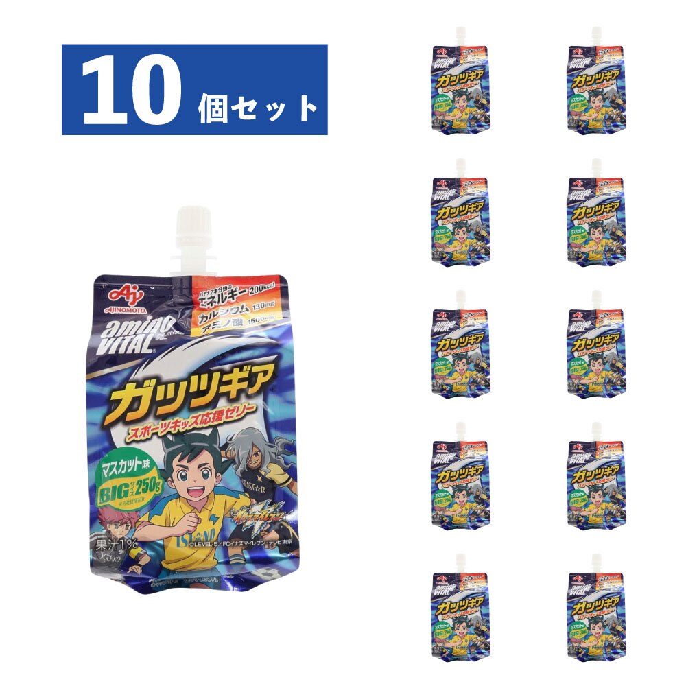 アミノバイタル（amino VITAL）（メンズ、レディース、キッズ）【10個セット】 ゼリードリンク ガッツギア マスカット味 250g スポーツゼリー
