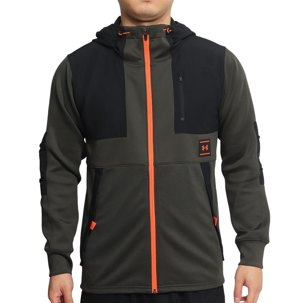 アンダーアーマー（UNDER ARMOUR）（メンズ）ジャケット ストレッチ カーキ ダークグリーン パフォーマンス ニット ハイブリッド ジャケット 1375518 310