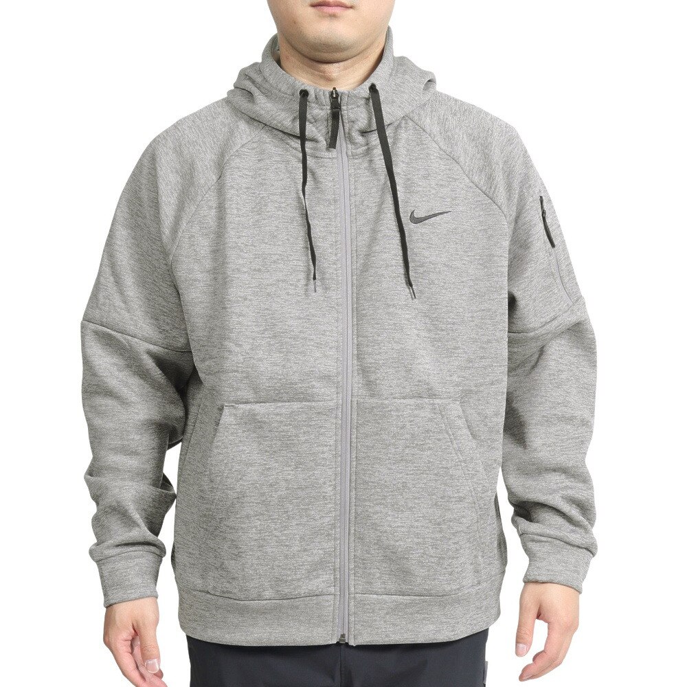 ナイキ（NIKE）（メンズ）サーマフィット フルジップ フィットネスパーカー DQ4831-063 グレー