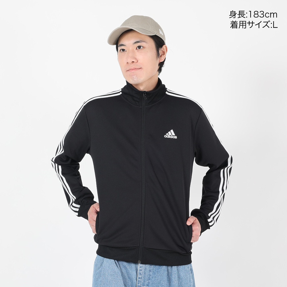 アディダス（adidas）（メンズ）ジャージ ジャケット ブラック 黒 レギュラーフィット ダブルニット トラックトップ BXF58-IA9378 