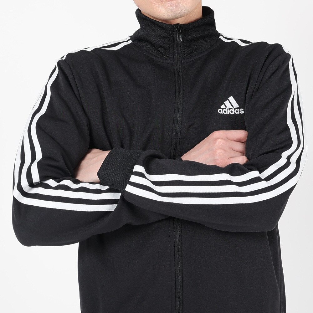 アディダス（adidas）（メンズ）ジャージ ジャケット ブラック 黒 レギュラーフィット ダブルニット トラックトップ BXF58-IA9378 