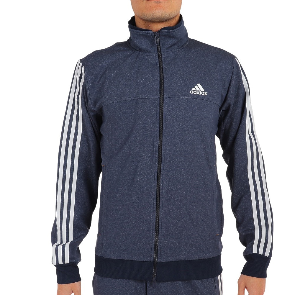 アディダス（adidas）（メンズ）デニムルック レギュラーフィット ニット トラックトップ BXF24-IA9453 ネイビー