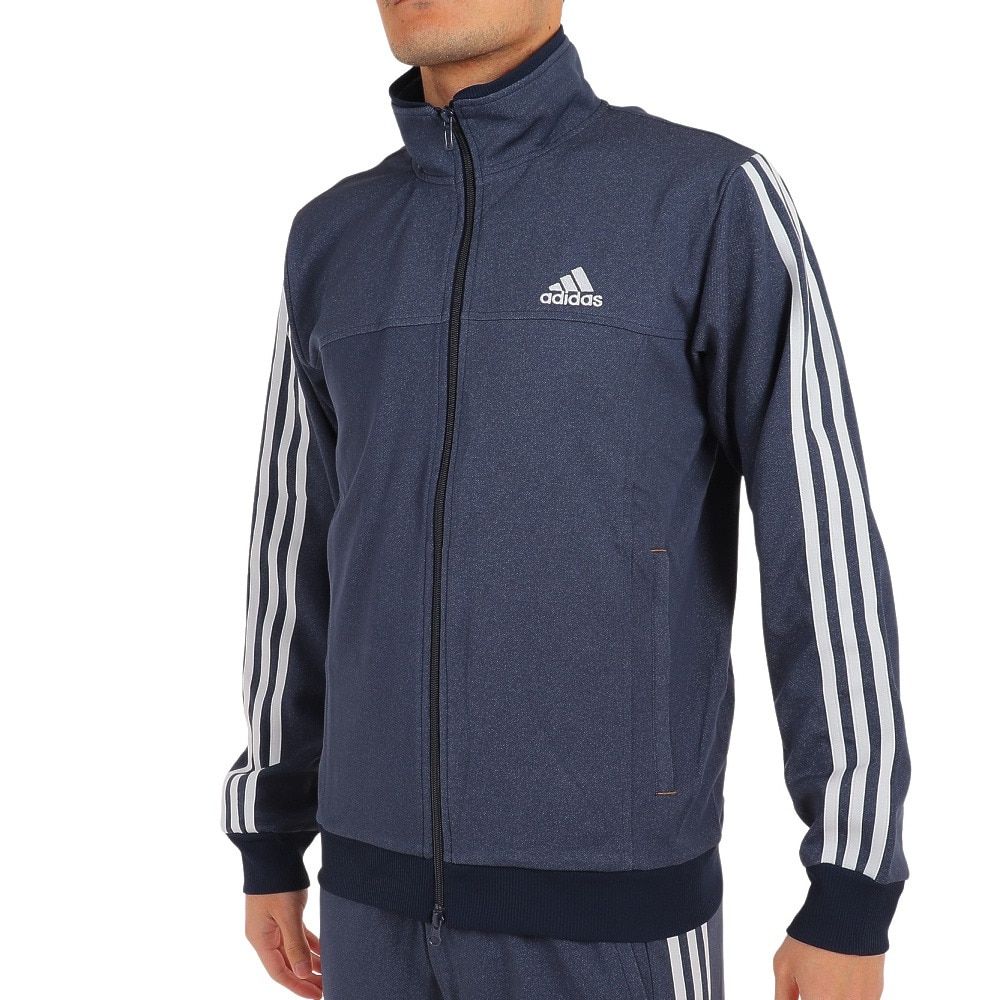 アディダス（adidas）（メンズ）デニムルック レギュラーフィット ニット トラックトップ BXF24-IA9453 ネイビー