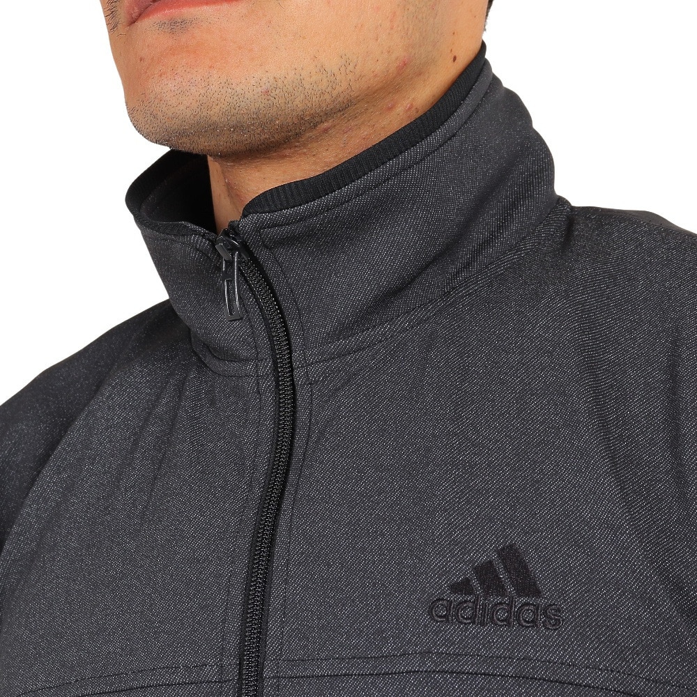 アディダス（adidas）（メンズ）ジャケット メンズ デニムルック レギュラーフィット ニット BXF24-IA9455 ブラック