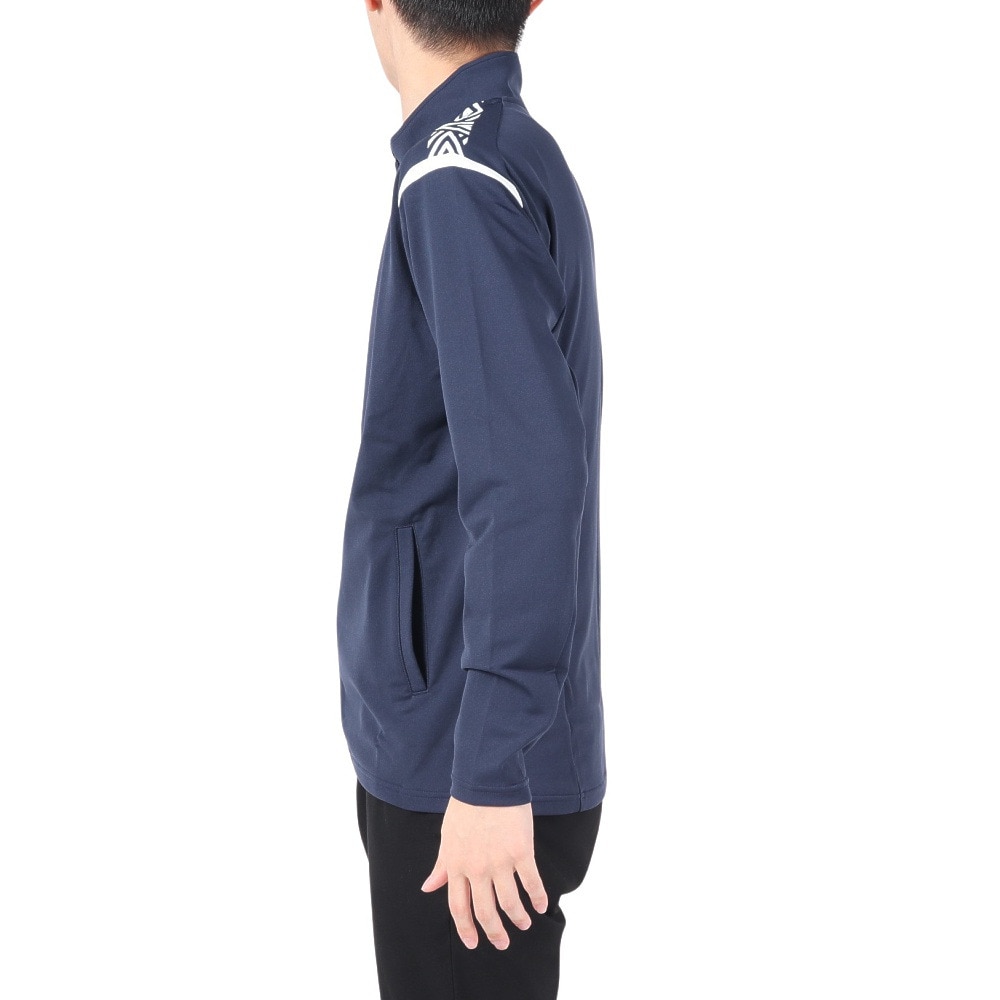 アンブロ（UMBRO）（メンズ）ジャージ 上 吸汗速乾 ネイビー ウォームアップジャケット UAS2150 NVWH