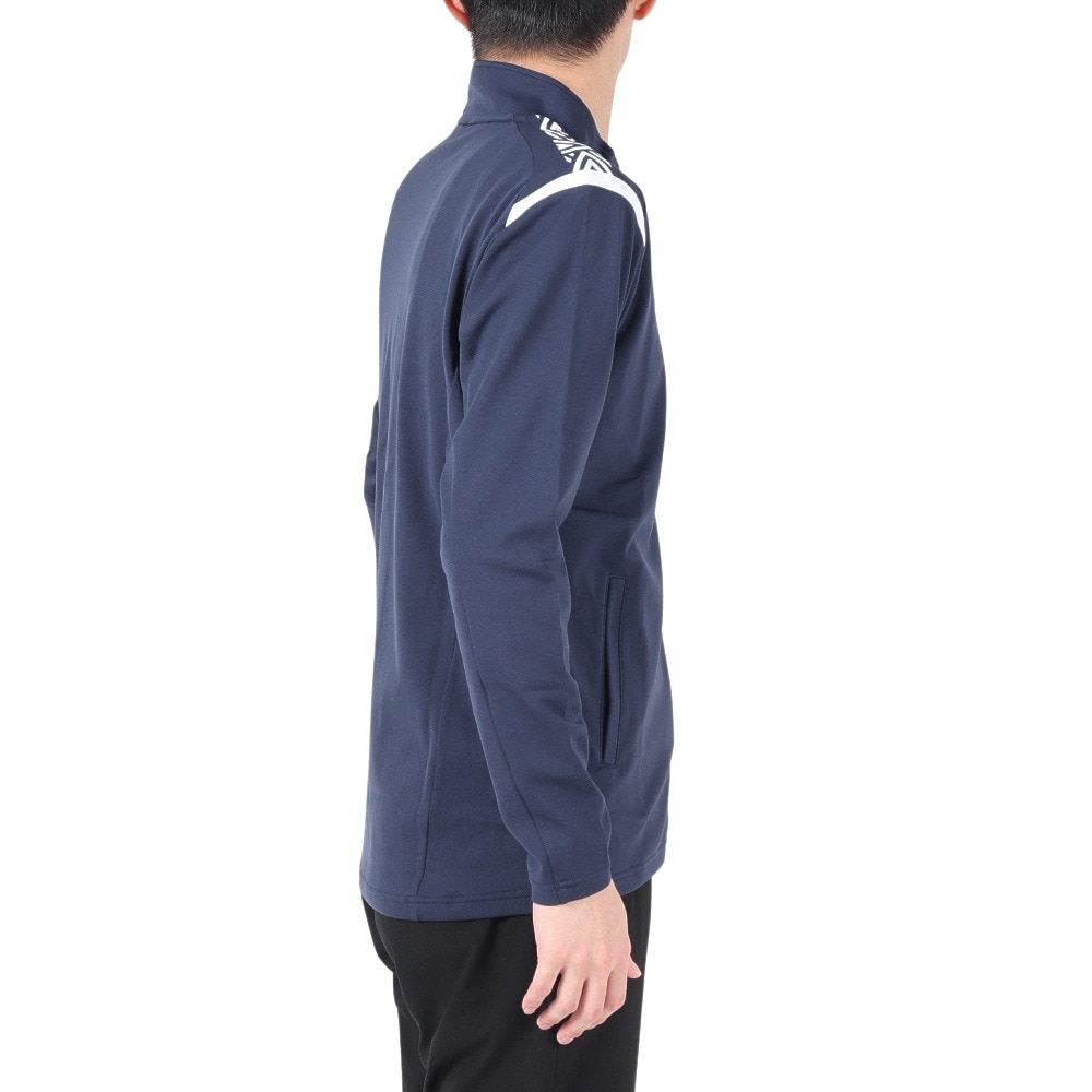 アンブロ（UMBRO）（メンズ）ジャージ 上 吸汗速乾 ネイビー ウォームアップジャケット UAS2150 NVWH