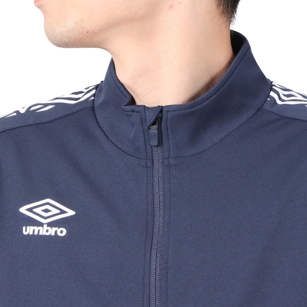 アンブロ（UMBRO）（メンズ）ジャージ 上 吸汗速乾 ネイビー ウォームアップジャケット UAS2150 NVWH