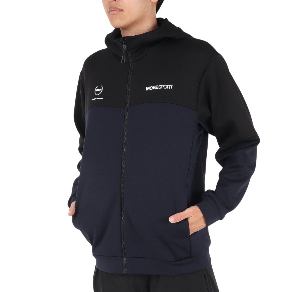 デサント（DESCENTE）（メンズ）ウインドクロス フルジップフーディー DX-C2547XB NVBK